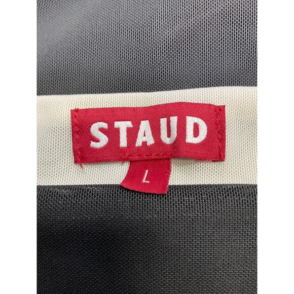 Staud 'Gretchen' Black Polyamide Mini Wrap Skirt Size L - Picture 4 of 5